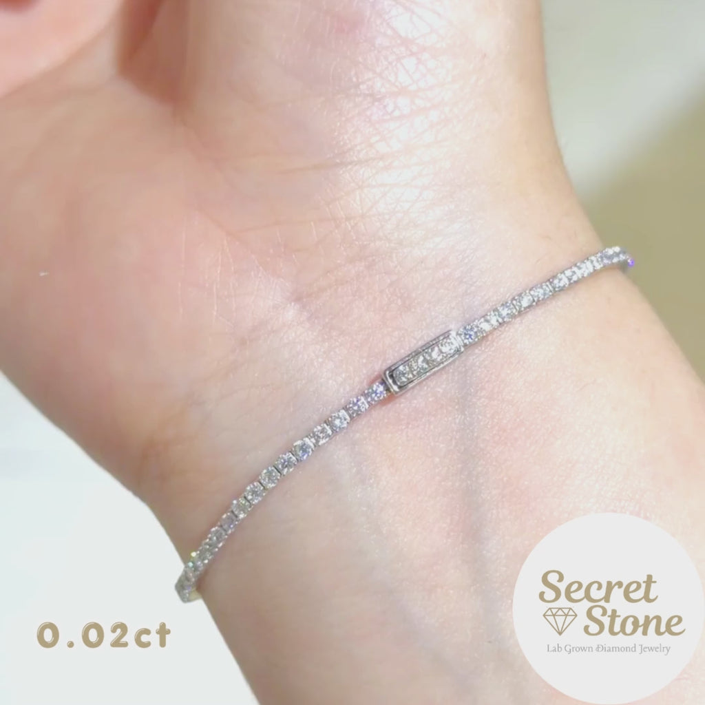 網球培育鑽石手鏈（共1.53ct）